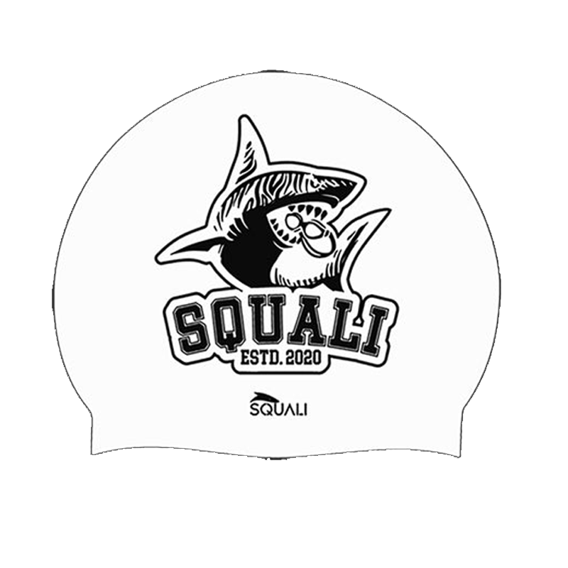 Gorro Natación Silicona Squali Blanco Negro