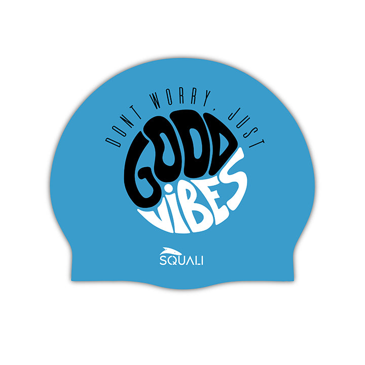 Gorro Natación Silicona Good Vibes Azul