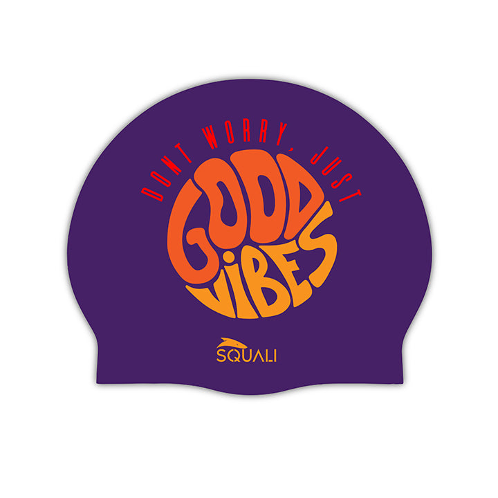 Gorro Natación Silicona Good Vibes Morado
