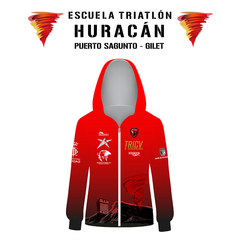 Sudadera con Cremallera Unisex Escuela Triatlón Huracán