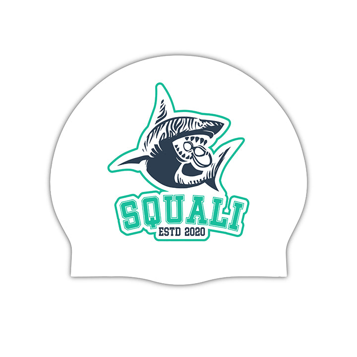 Gorro Natación Silicona Squali Blanco Menta
