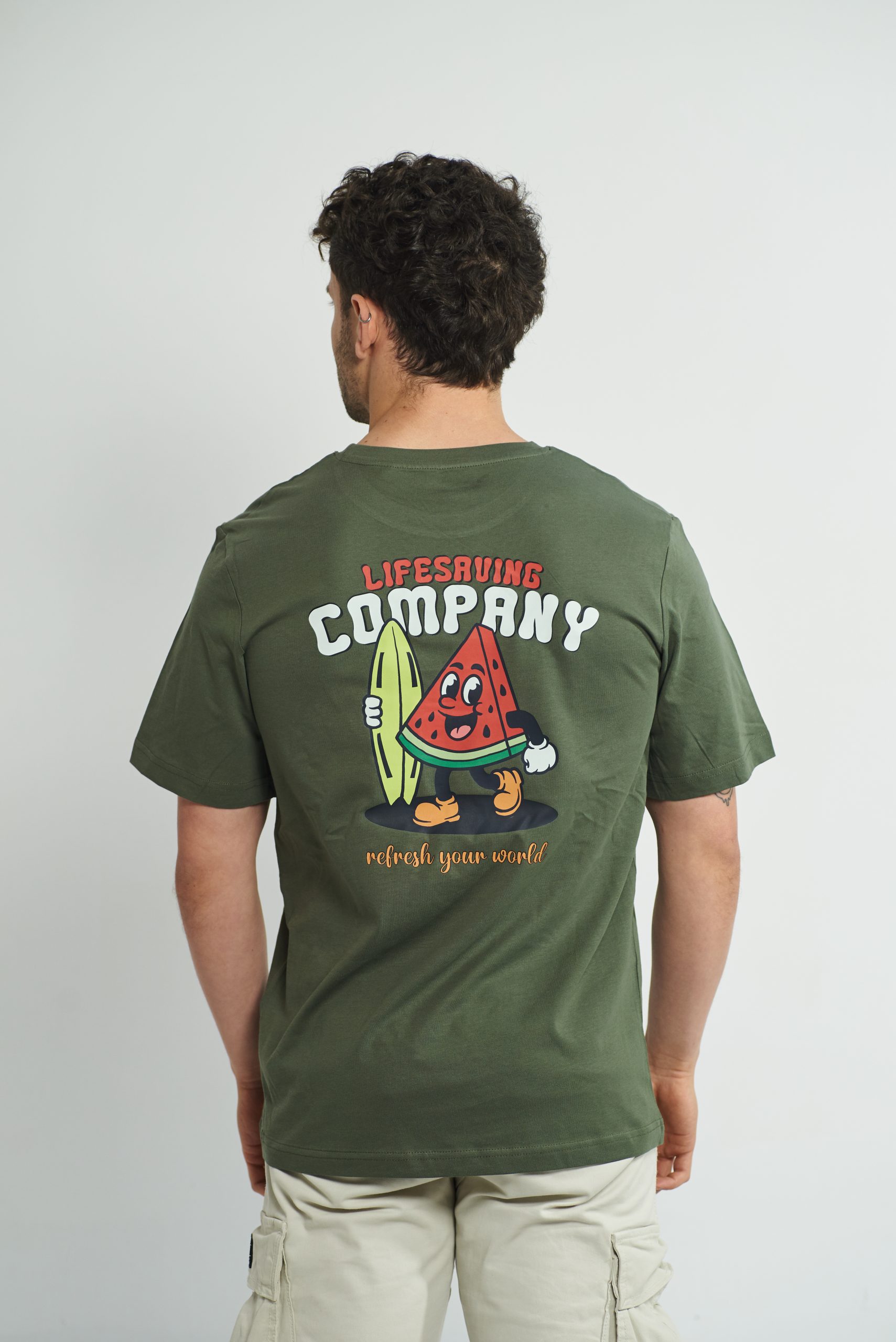 Camiseta Manga Corta Hombre Verde Lifesaving